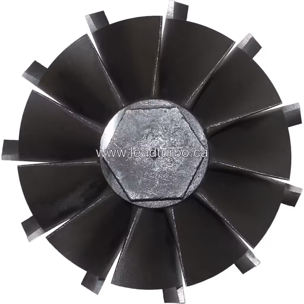 Vue de dessus de la roue de turbine 169346 à aubes multiples