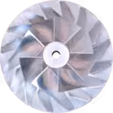 Roue de compresseur 2835438A HX83 vue de face, finition métallique argentée