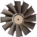 Assemblage roue de turbine HX60 avec arbre fileté, vue de profil