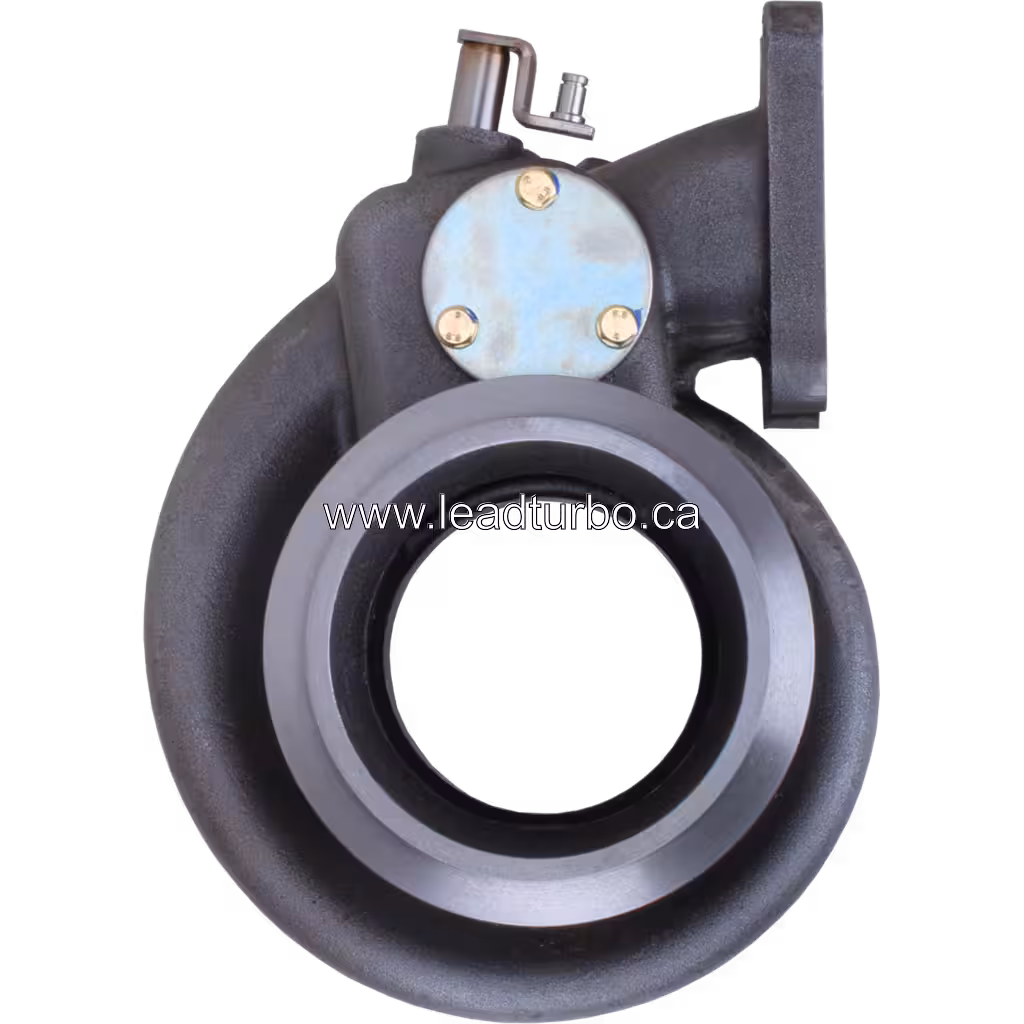 Turbine housing 3506616 HX60W avec flange d'échappement à double port et actionneur bleu