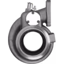 Turbine housing 3506616 HX60W avec flange V-band et finition métal gris mat