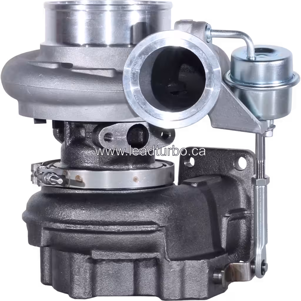 Vue avant du turbocompresseur 3592811 HY35W avec actionneur externe