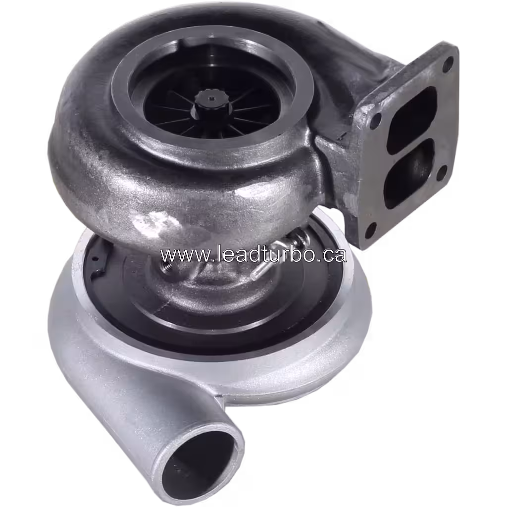 Assemblage de turbocompresseur avec aube de turbine visible
