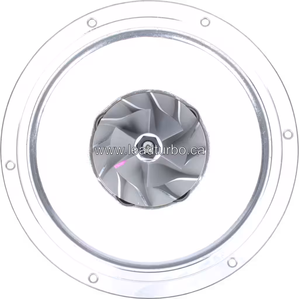Turbo core with silver compressor housing and dark turbine housing