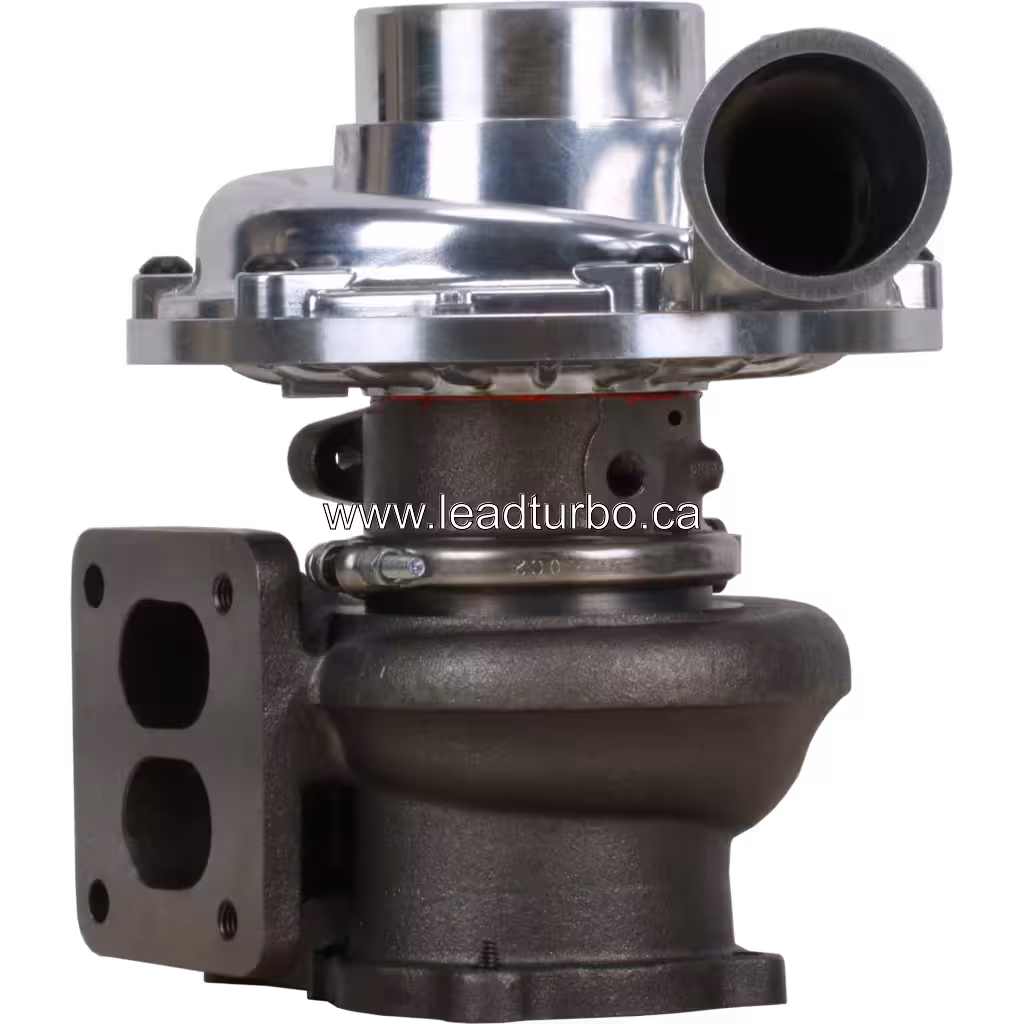 114400-4380 RHG6 turbocharger front view with dual-port exhaust flange