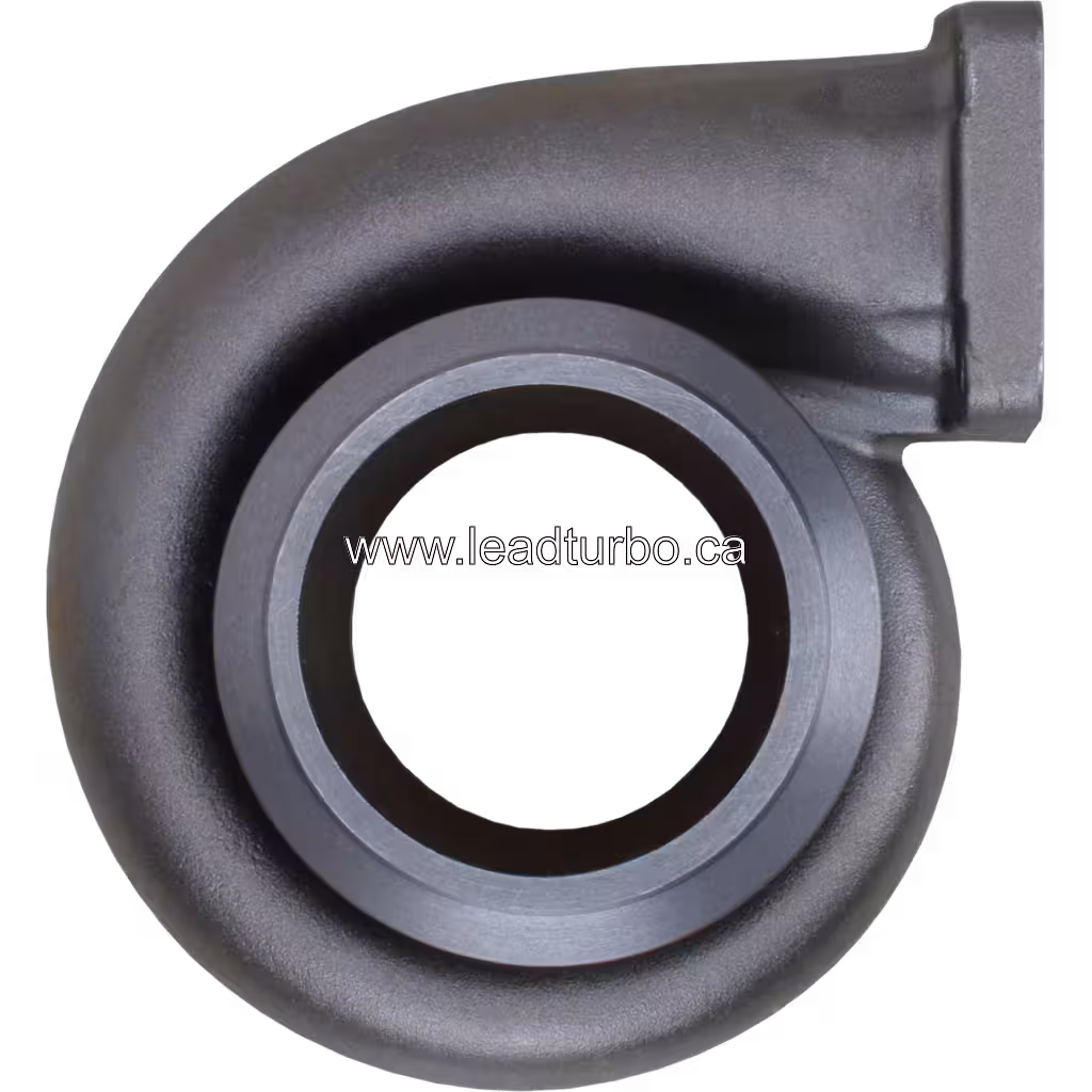 Front view of 14961016101 turbine housing for CAT 3406B