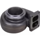 Turbine housing with two-port flanged inlet and machined ring