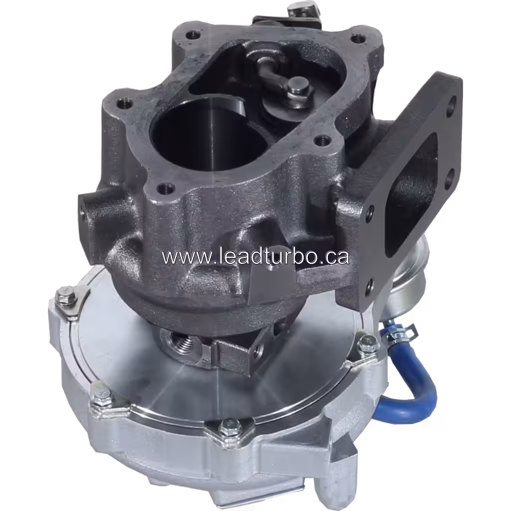 Bottom view of 17201-E0450 turbocharger showing mounting flange
