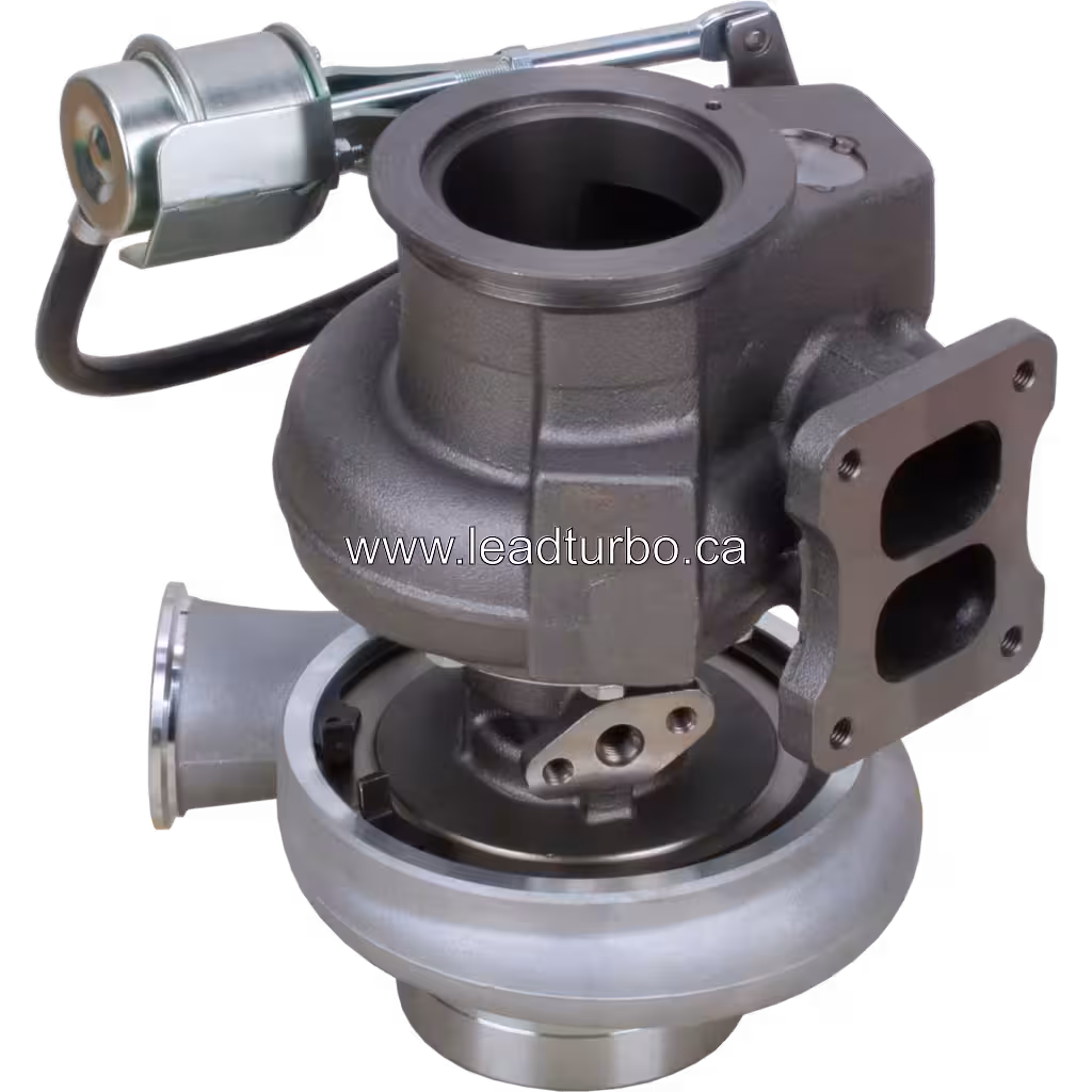 Rear view showing turbine housing and actuator mount