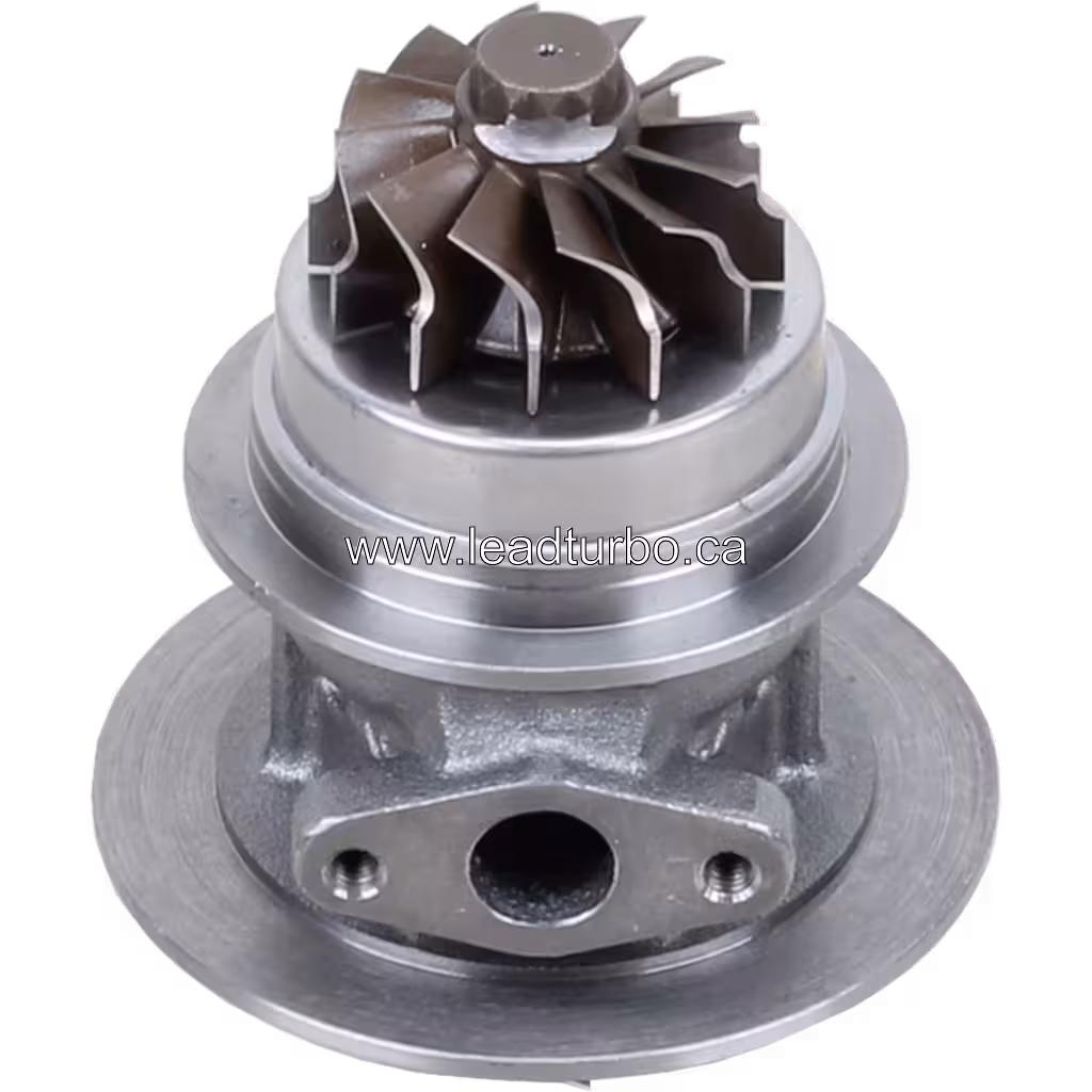 Top view of HY35W turbo core with cast housing and mounting flange