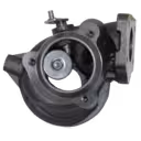 413567-0061 GT1752 turbine housing front view with exhaust flange