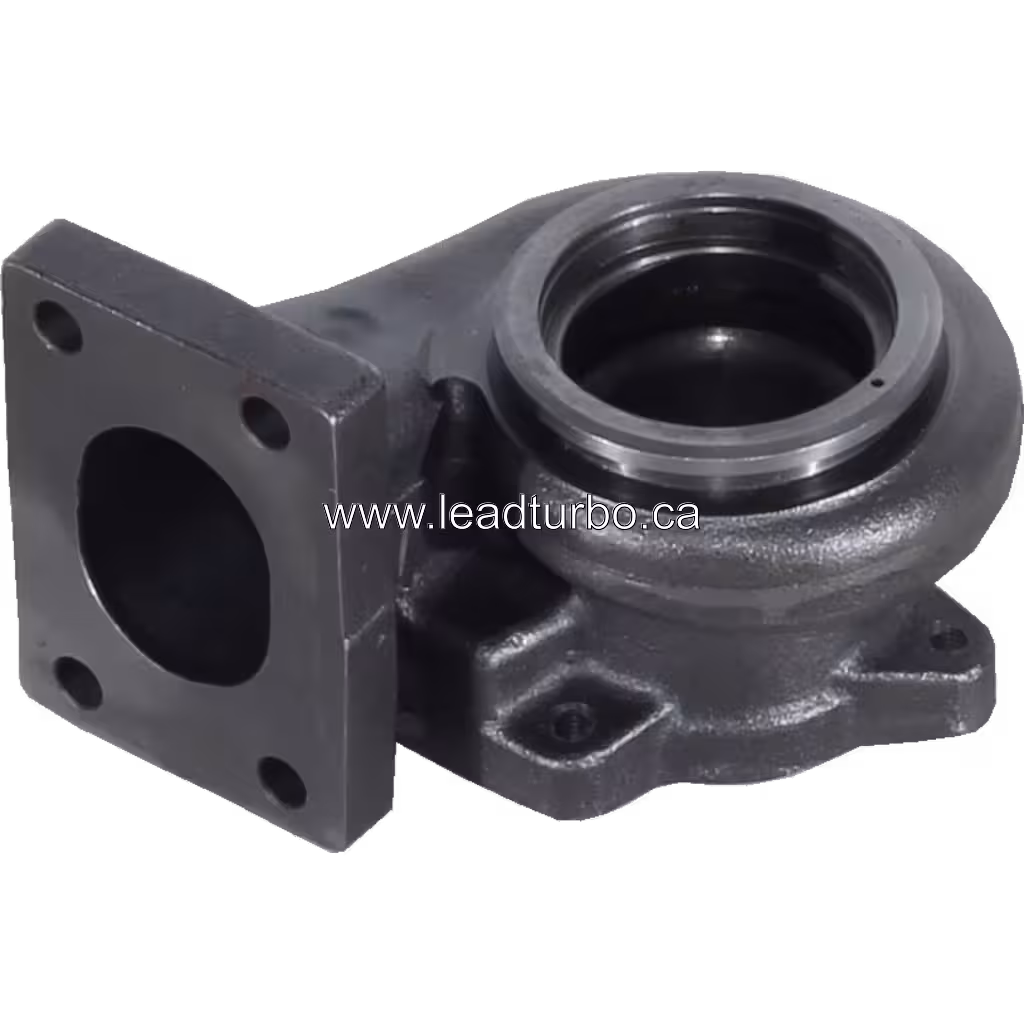 49377-01611 TH TD04 Turbine Housing for Komatsu PC130-7 SAA4D95 bottom 45 degree view