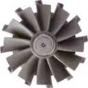Top-down view of K27 2-3266MNB 21 22 turbine wheel blades