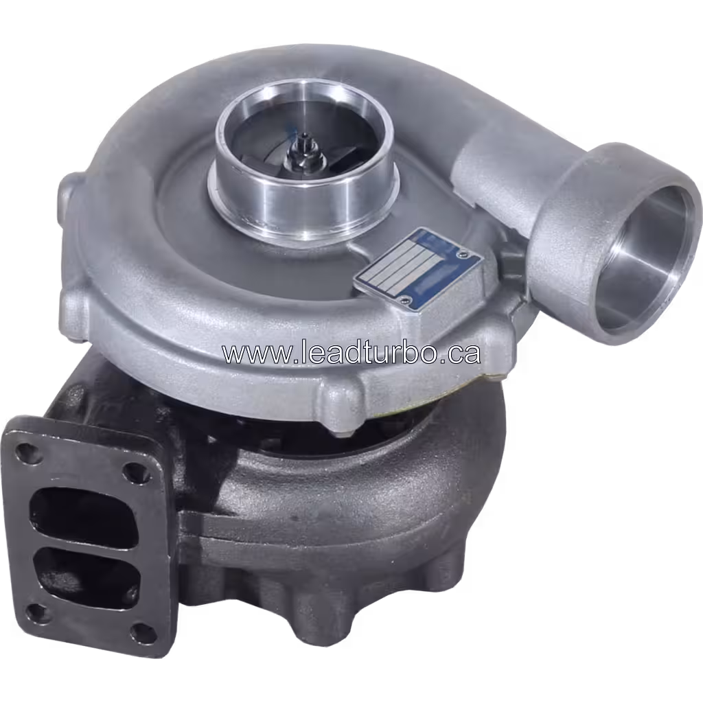 K27-3465MXA turbocharger top view showing central shaft and bearing assembly