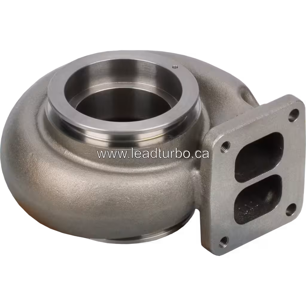 Turbine housing en fonte grise pour Scania DSC11-80 vue en 45 degrés