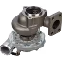 785827-5022 turbocharger bottom view revealing central shaft and bearing housing