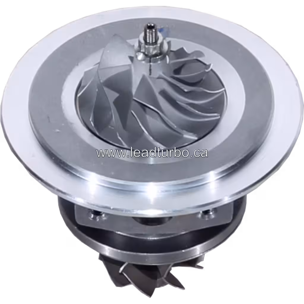 Vue de dessus à 45 degrés du core turbo 433352-0022 montrant la roue compresseur