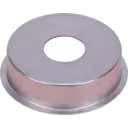 Top view of circular metal heat shield for J96 turbo