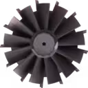 Roue turbine 4035360 vue de dessus avec arbre métallique et extrémité filetés