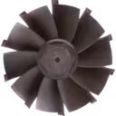 Vue de dessus de la roue turbine CAT C15, finition métallique sombre