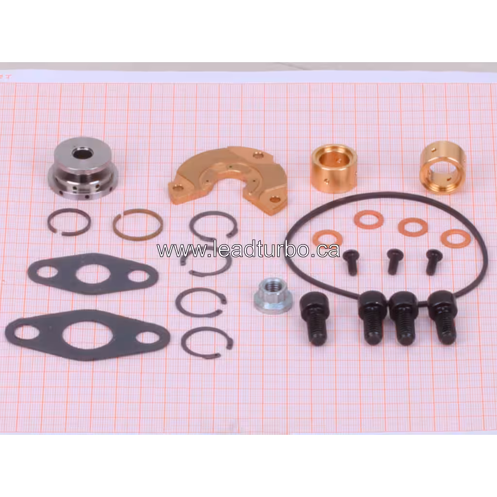 Turbocharger repair kit components layout