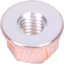 Close-up of turbo shaft nut threads