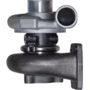 Turbocompresseur 49179-00451 vue avant avec carter compresseur argenté et carter turbine noir