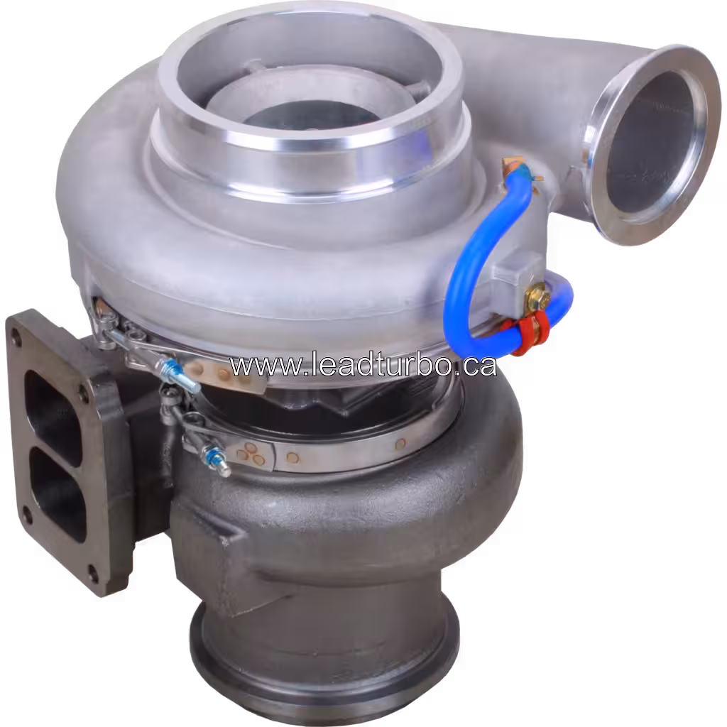 Turbocompresseur Detroit Diesel 14.0L avec bride V-band et raccordement électrique bleu