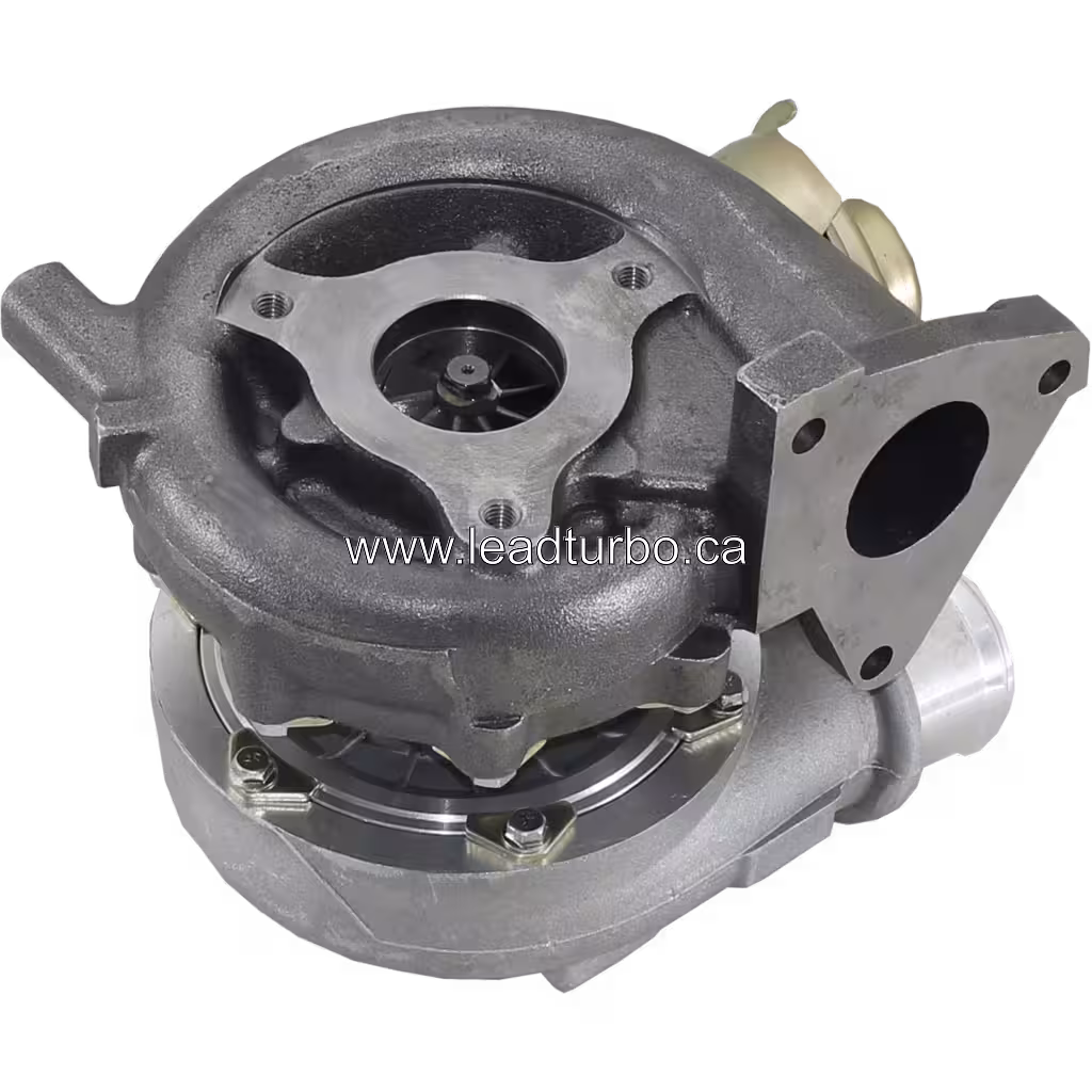 Vue de dessous du turbocompresseur 724639-5006 montrant le boîtier de turbine