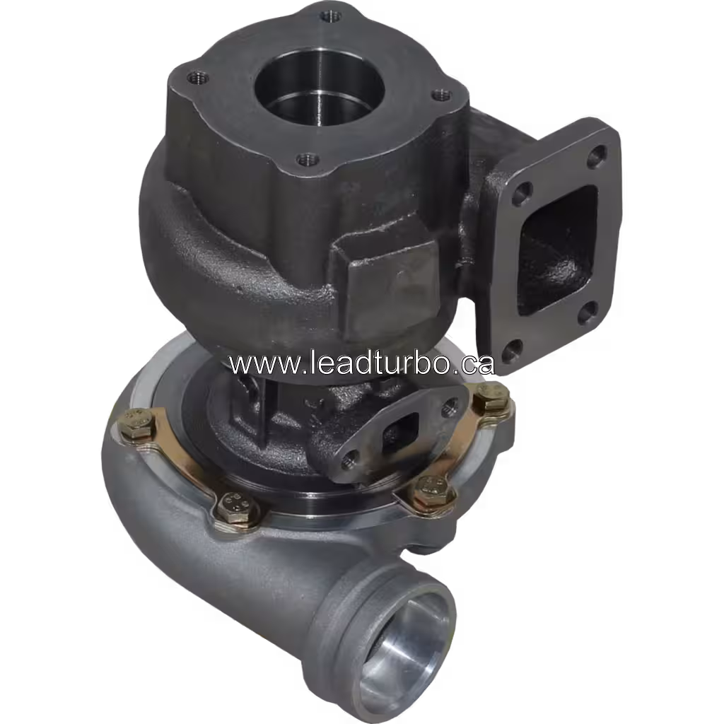 Bottom view of S200 turbocharger 04259311 showing exhaust flange and mounting bolts