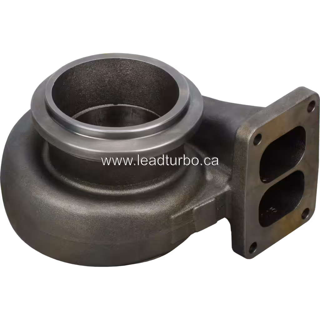 S400SX-9183 turbine housing 45-degree top view with machined inlet flange