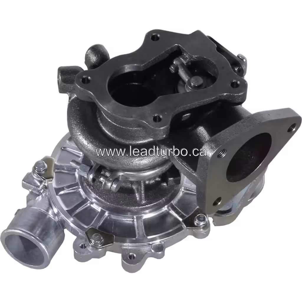 17201-30120 turbocharger bottom view showing turbine housing and mounting flange