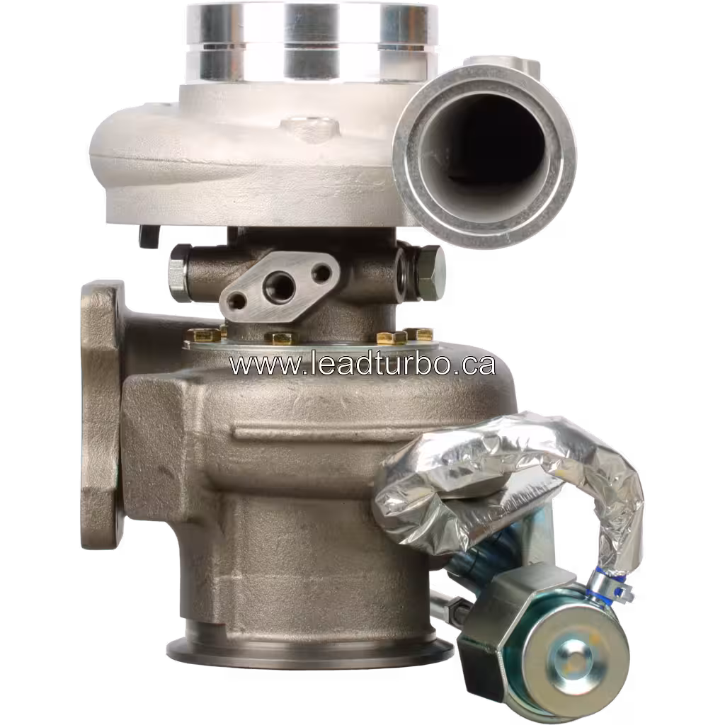 20915310 HX40W turbocharger front view with electro-pneumatic actuator