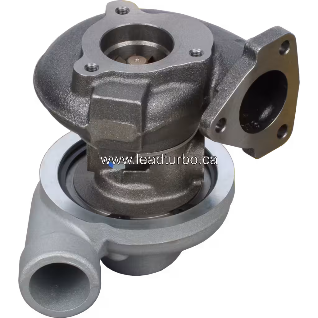 2674A177 S1B turbocharger bottom view showing internal turbine wheel and grey lower housing