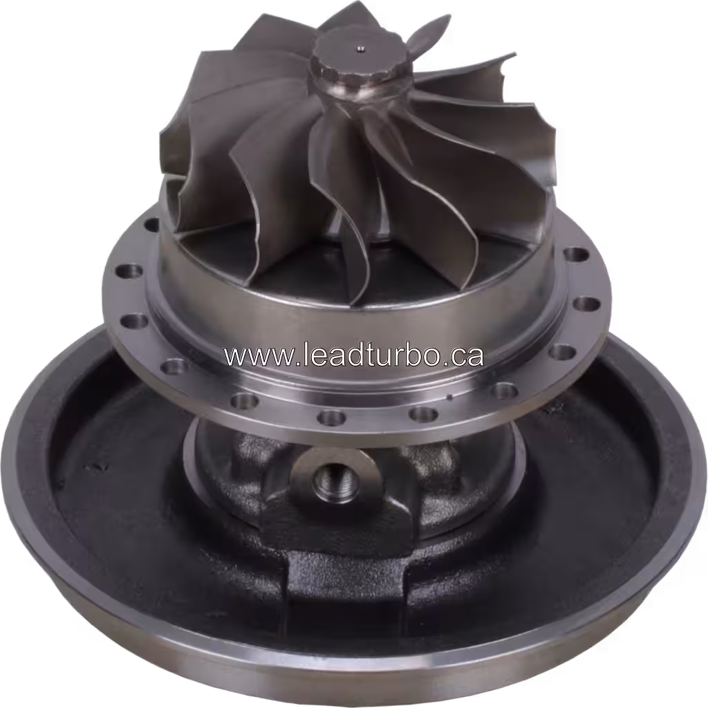 45-degree bottom view of FOR 2882099 core showing turbine wheel