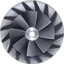 Metallic impeller with curved blades for Perkins CV8 360G
