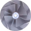 Front view of FOR 3772741 CW compressor wheel with curved blades