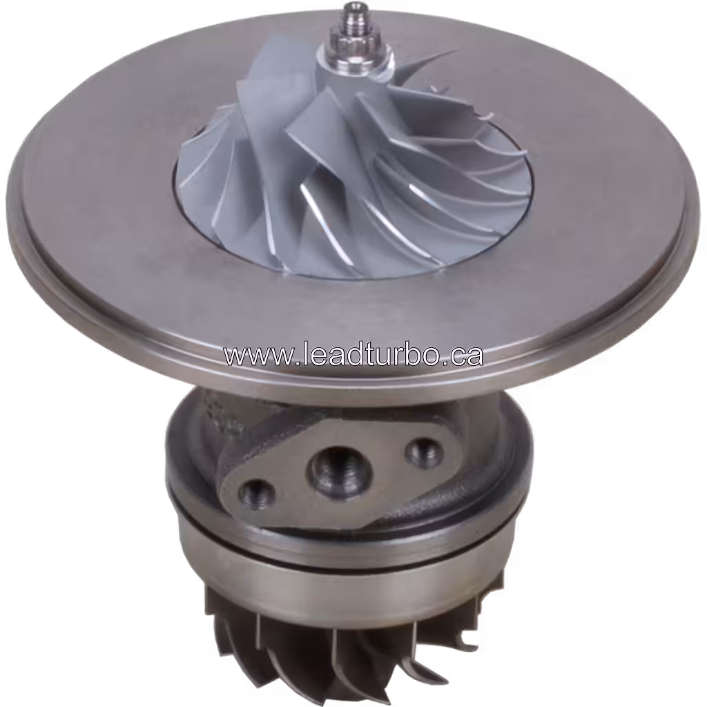 HX35 core turbine and compressor wheels with mounting flange