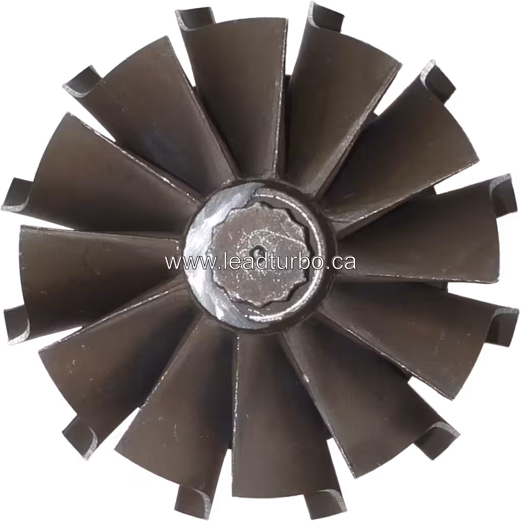Top view of 4307878 turbine wheel assembly for J96 turbocharger