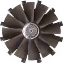 Top view of 4307878 turbine wheel assembly for J96 turbocharger