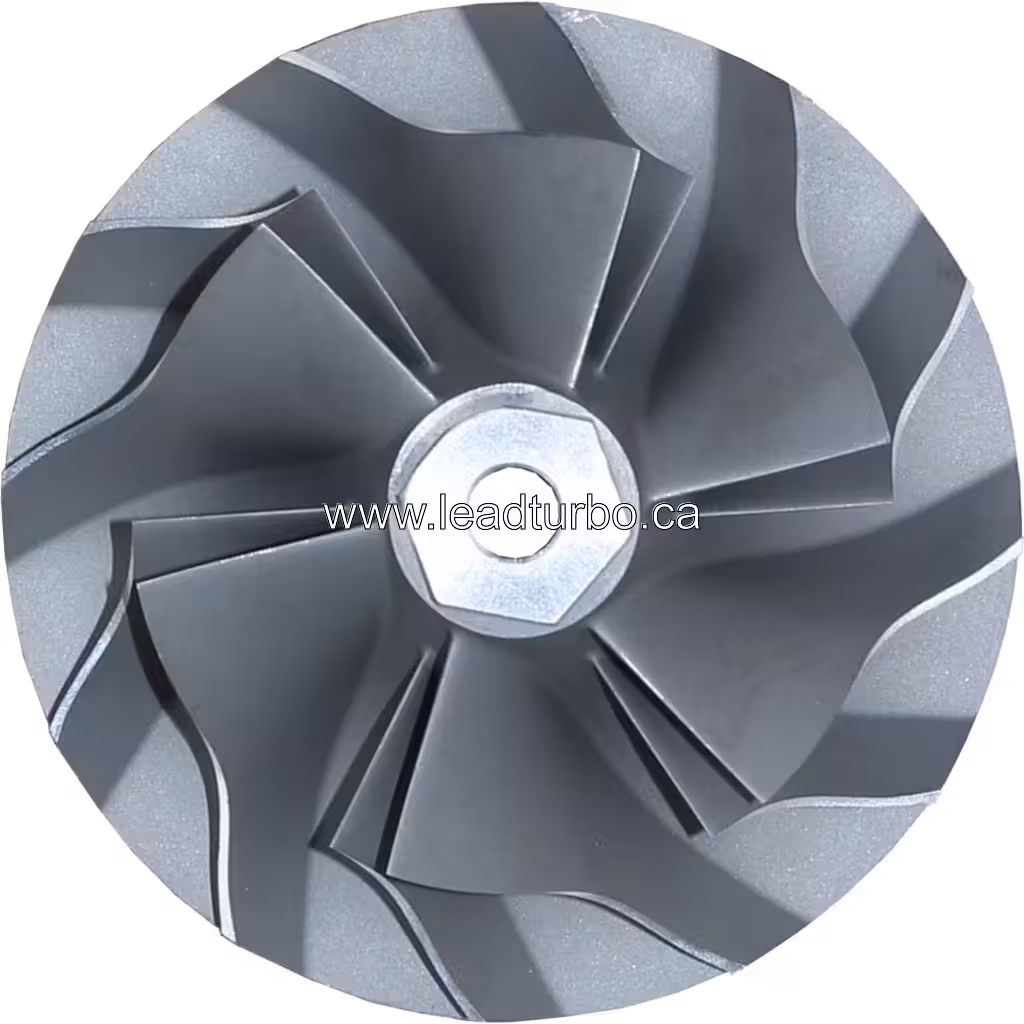Front view of 434354-0004 turbo compressor wheel