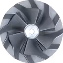 Front view of 434354-0004 turbo compressor wheel