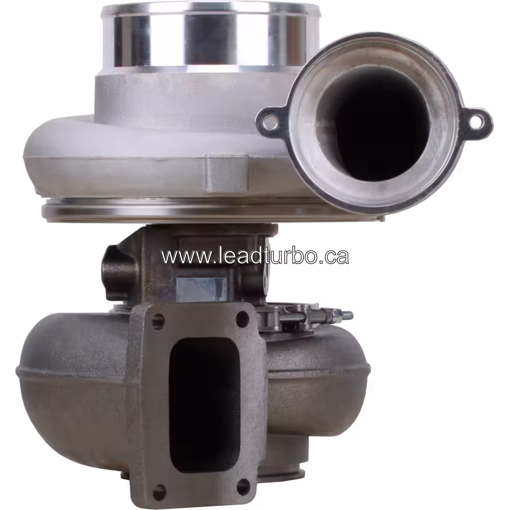 Front view of 466807-5004 BTV8501 turbocharger showing compressor and turbine housings