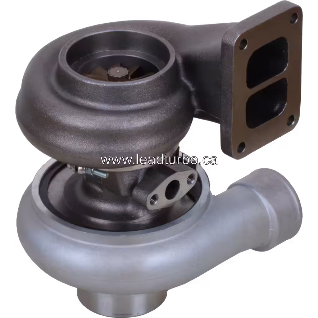 49188-04210 turbocharger bottom view showing actuator related hardware and bearing housing assembly