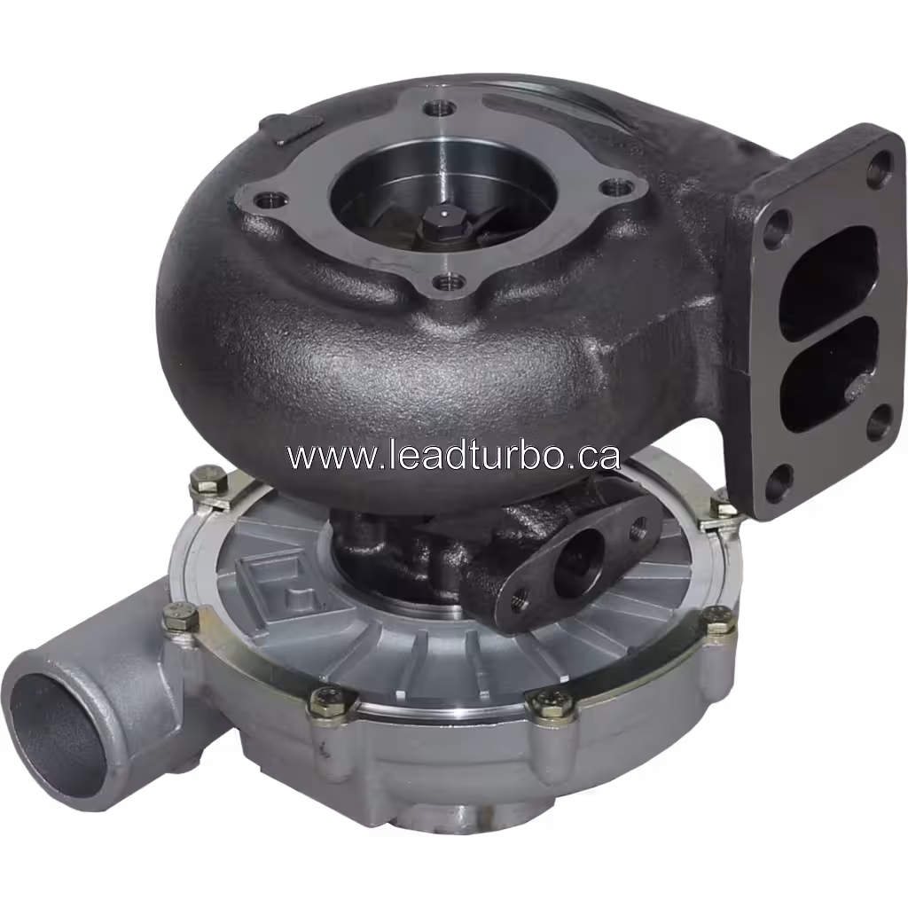 Bottom view of 52239882840 turbocharger showing turbine housing and bearing section