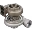 Side view of 6505-55-5220 turbocharger with two-port exhaust flange