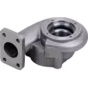 711739-0001 turbine housing bottom view with internal turbine wheel visible