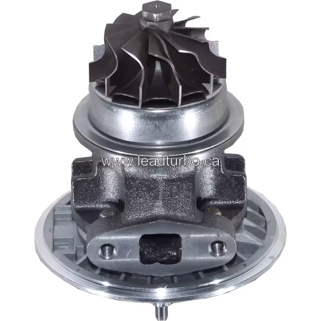 Bottom view of FOR 7C3446 turbo core showing turbine wheel
