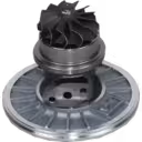 Vue de dessous du core de turbo K27 5327-710-0118 avec roue turbine et structure nervurée