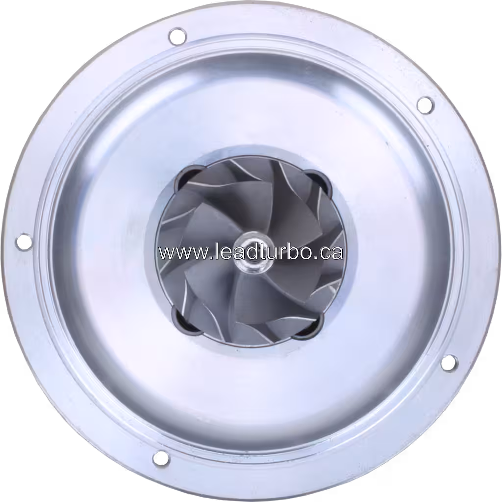Vue de face du core de turbocompresseur RHF5 28200-4X300-R montrant les roues compresseur et turbine